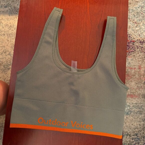 Green and orange Outdoor Voices OV Longline Sports Crop in M - Picture 1 of 3